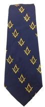 Masonic Navy Blue Tie with diagonal emblems
